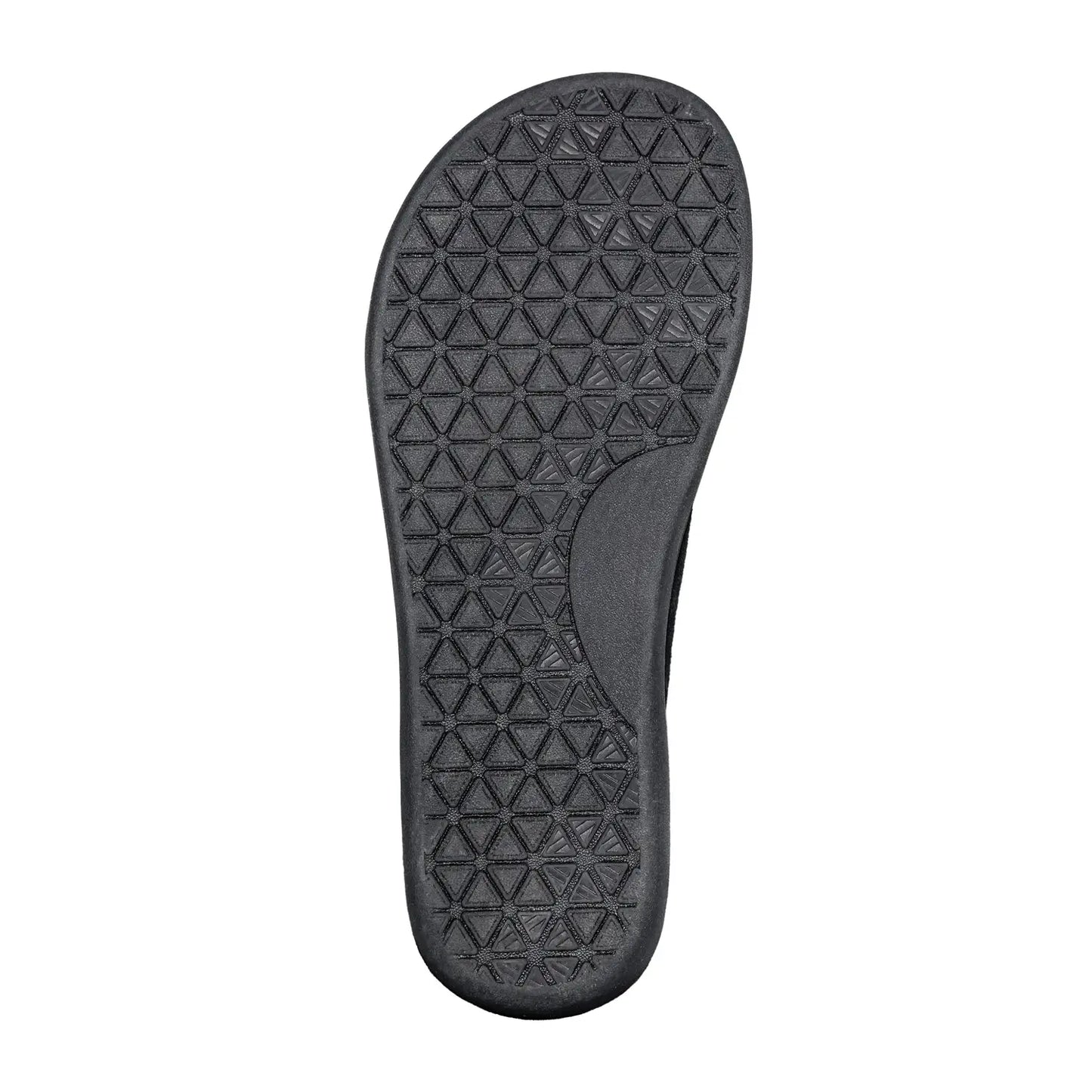 Black rubber sole with geometric triangular tread pattern on ursus cltg2 blood moon barefoot sneaker