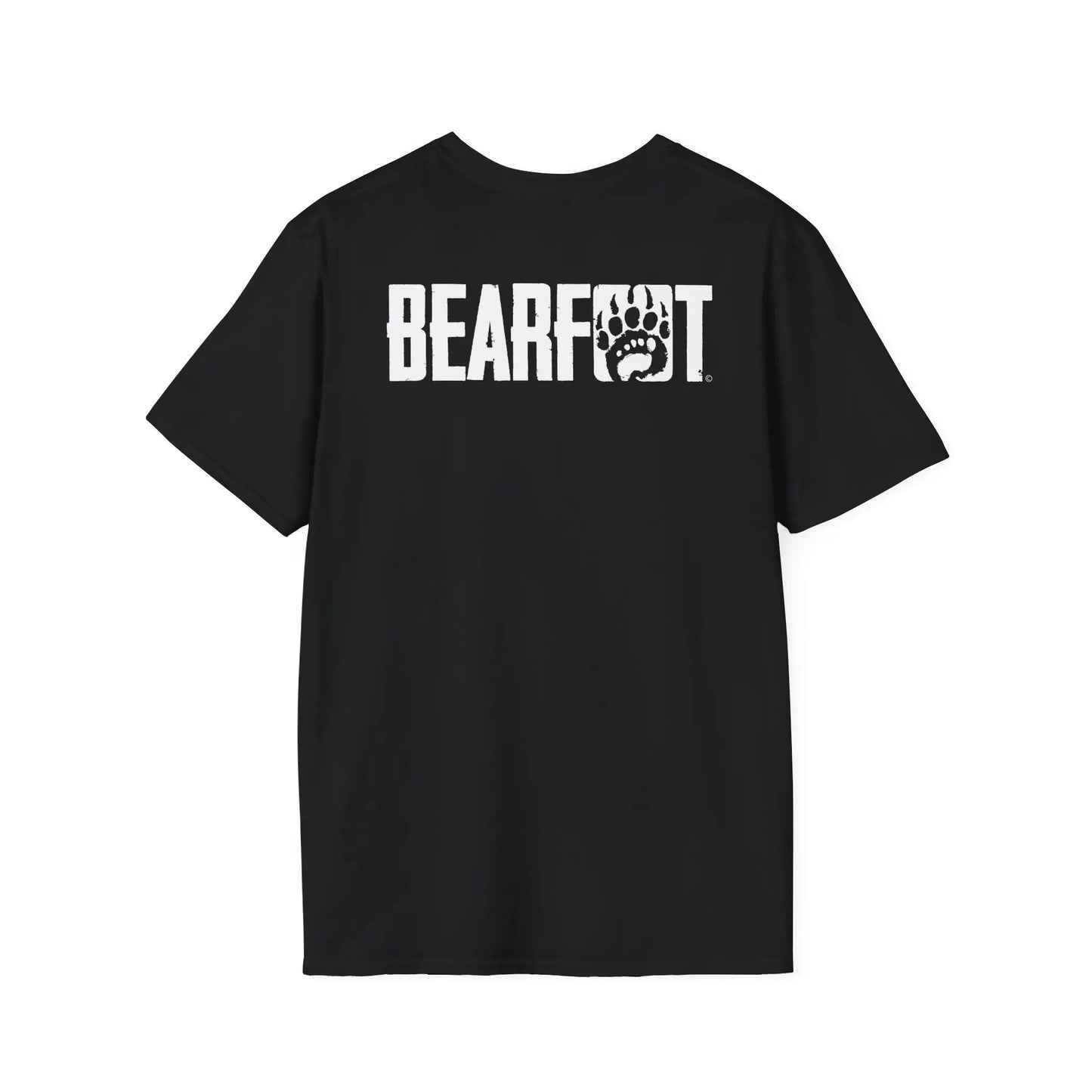 Basic t-shirt boasts bold white bearfoot logo with paw print on chest