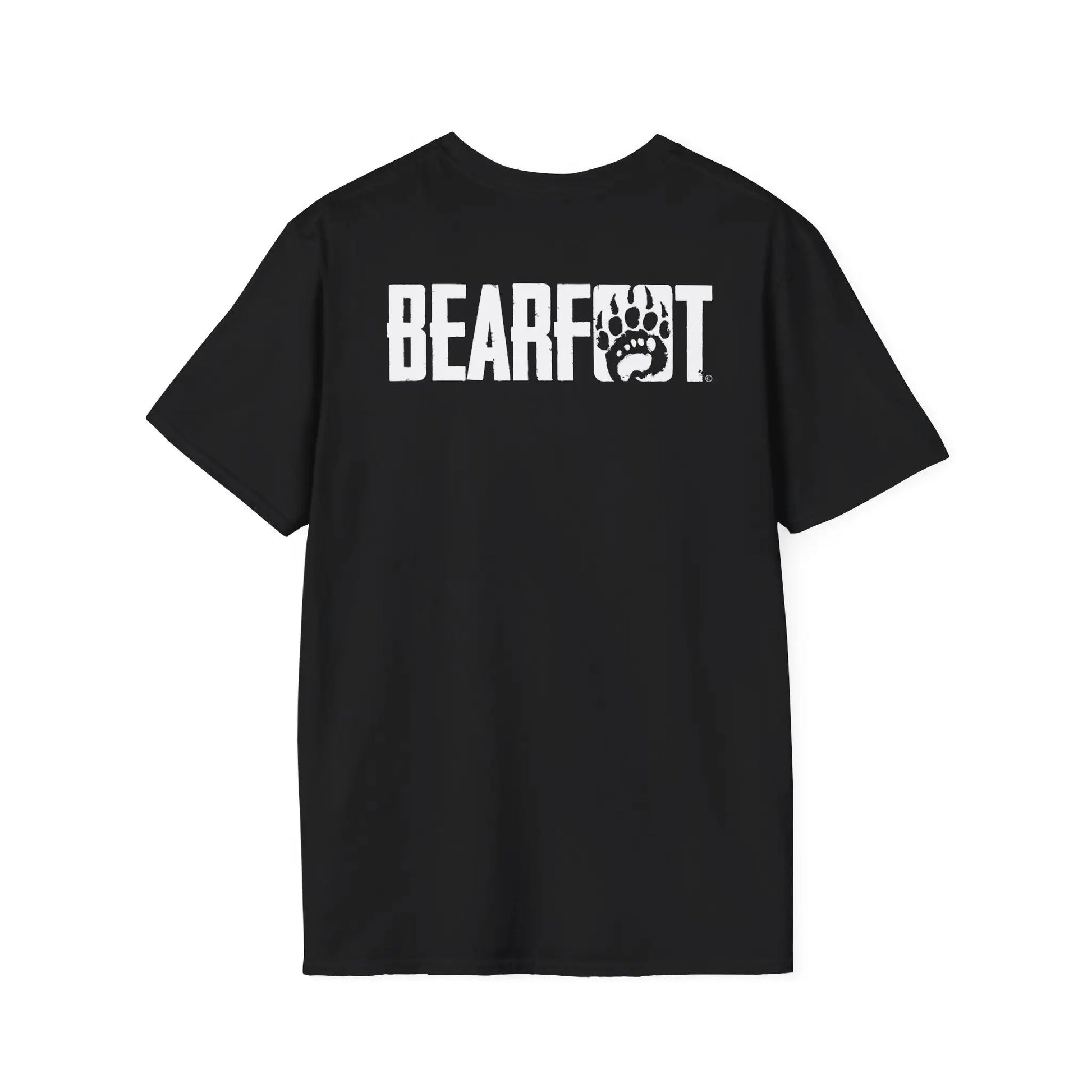 Basic t-shirt boasts bold white bearfoot logo with paw print on chest