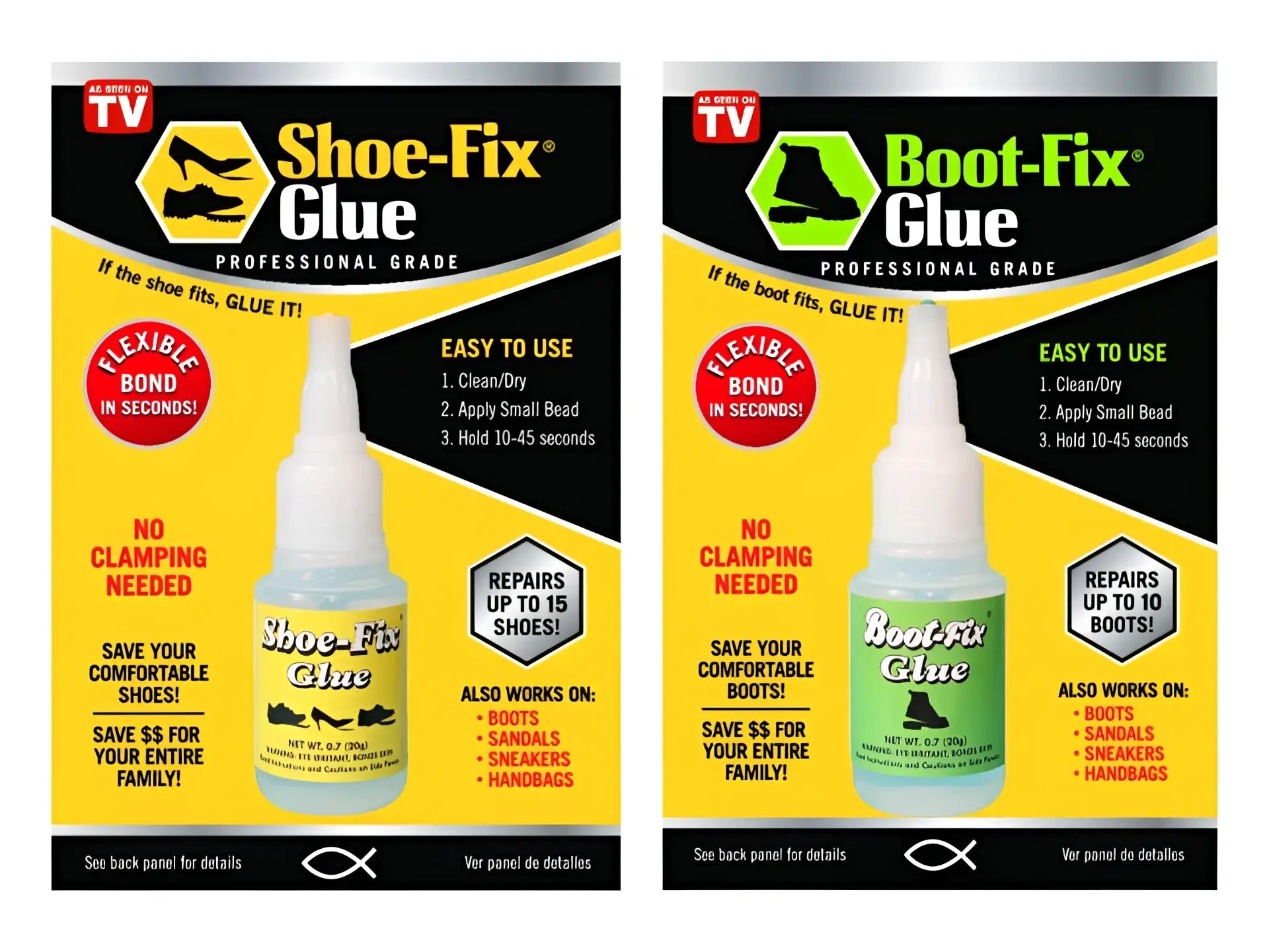 Boot-Fix Shoe-Fix Glue 2-pack shoe-fix glue for shoe repair Amazon listing