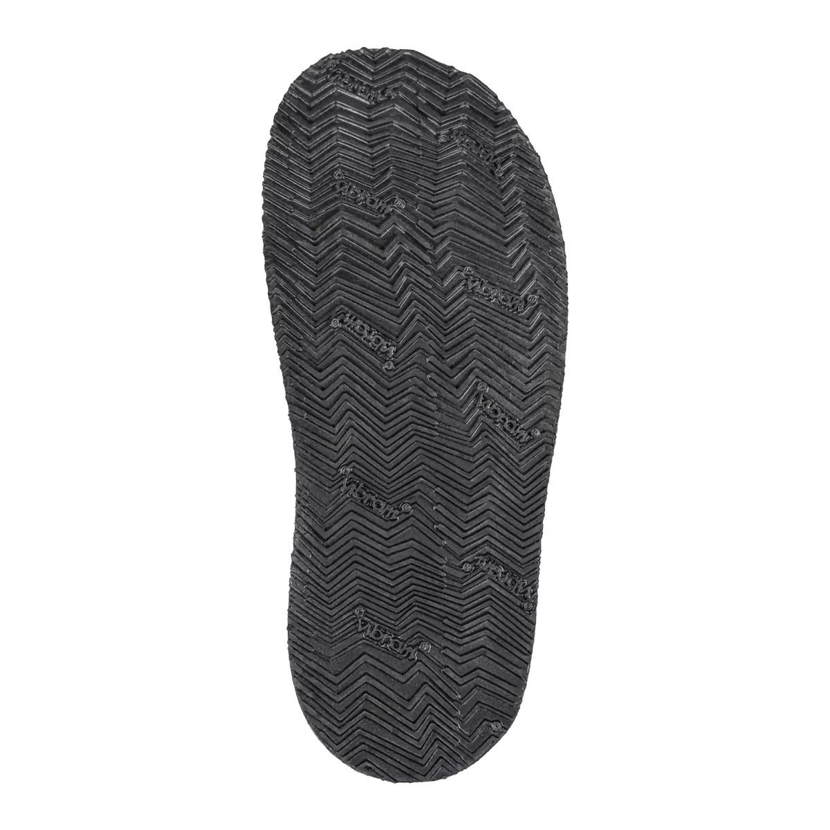 Rugged barefoot boot black rubber sole with zigzag pattern and Zara text in Crazy Horse