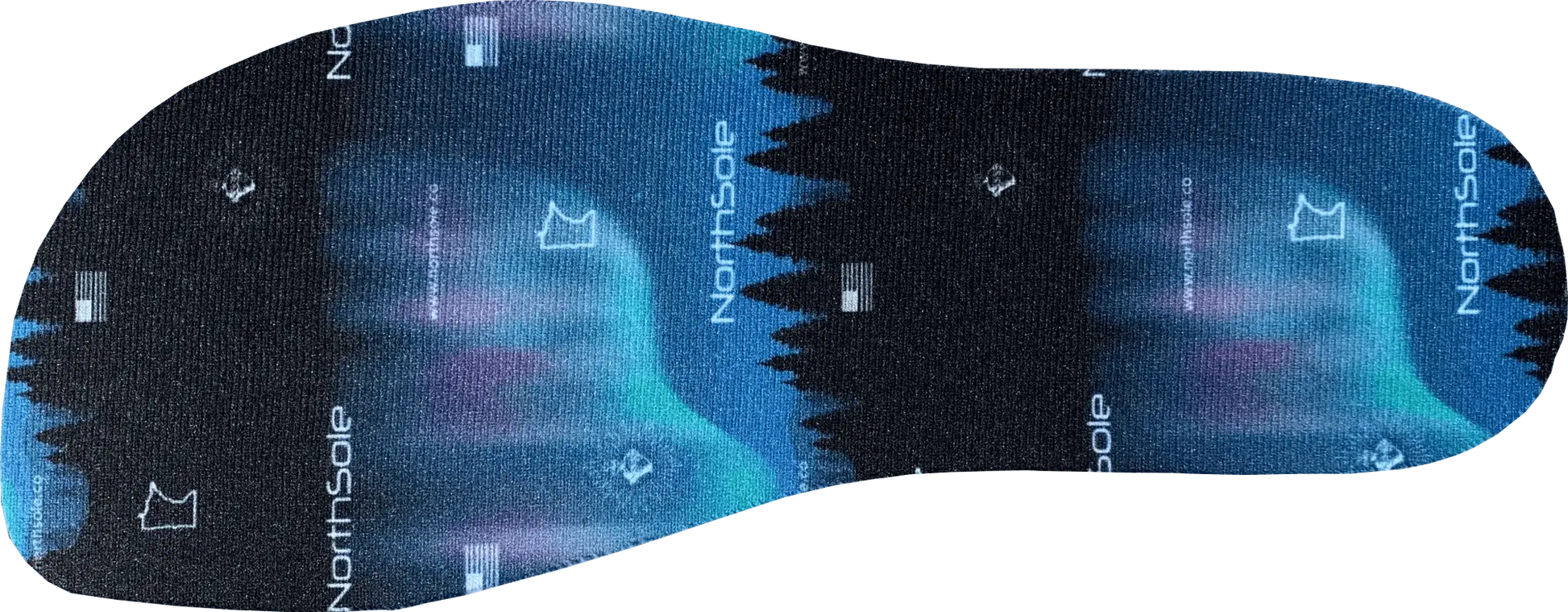 Northsole Legacy Extra Cushion blue black sock with forest silhouette