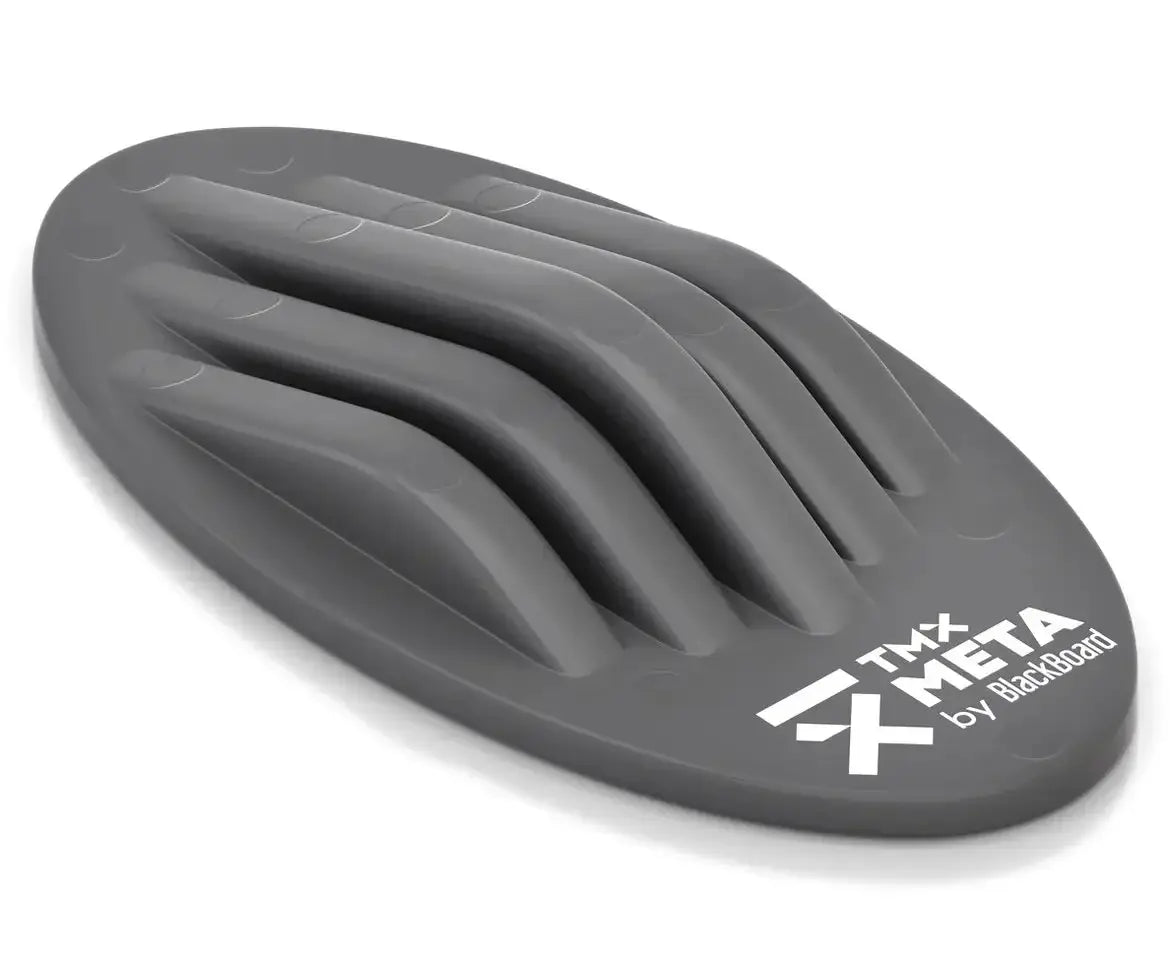 TMX Meta gray silicone grip mat with textured ridges for non-slip foot support