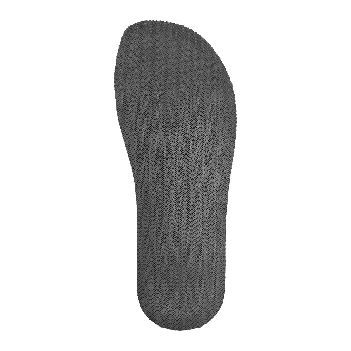 Charcoal gray textured insole in Oso SG1 Black barefoot shoe with cushioned heel