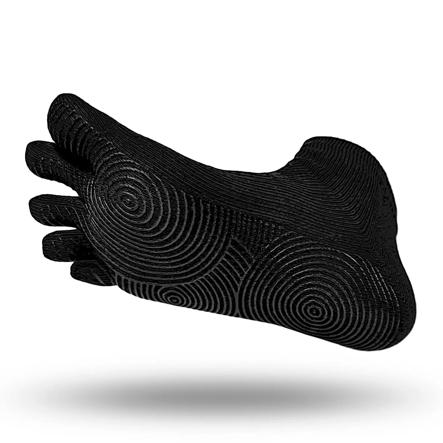 Splay Socks Ankle black toe socks with circular sole patterns for moisture-wicking comfort in demanding activities