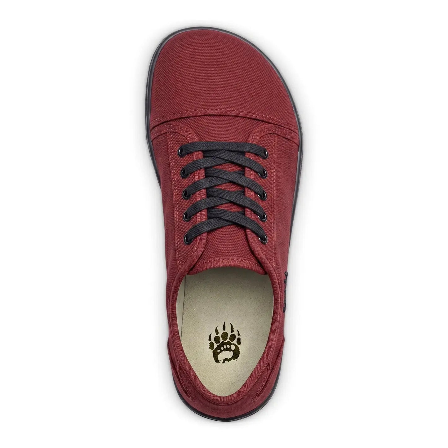 Ursus cltg2 blood moon maroon canvas low-top sneaker with black laces dark rubber sole and wide toe box