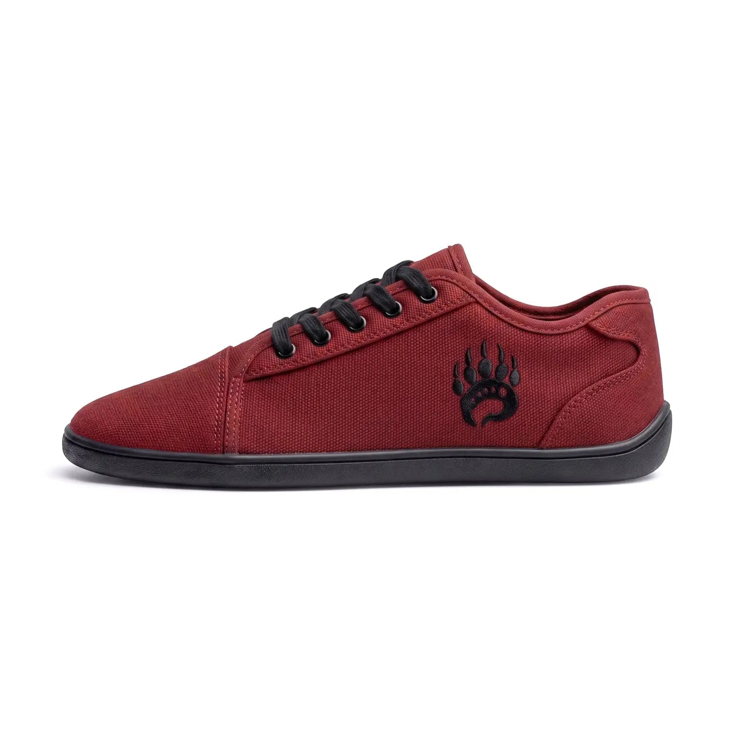 Ursus cltg2 blood moon red canvas low-top sneaker with black laces sole paw print logo and wide toe box